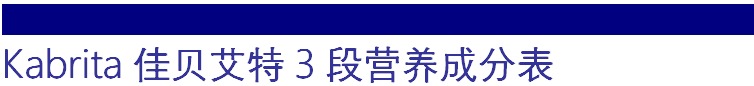 kabrita3营养成分表 英国Kabrita佳贝艾特羊奶粉3段 (1-3岁) 